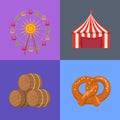 Four Picture Set Beerfest Vector Illustration Royalty Free Stock Photo