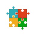 Four piece color puzzle icon