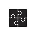 Four Piece Jigsaw Puzzle Completes a Square Represents Solutions Problem Solving and Collaboration Royalty Free Stock Photo