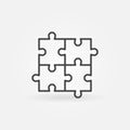 Four Piece Jigsaw Puzzle vector thin line concept icon Royalty Free Stock Photo