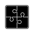 Four piece puzzle diagram icon. Element of Education for mobile concept and web apps icon. Glyph, flat icon for website design and