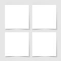 Four pieces blank sheet of white paper with the shadow for your