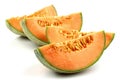 Four pieces of cantaloupe melon Royalty Free Stock Photo