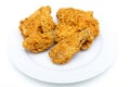 Four Pieces of Fried Chicken on White Plate Royalty Free Stock Photo