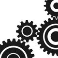 Four pieces gears set icon on background. Vector illustration
