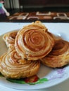 Four pieces of Mini cromboloni puff pastry