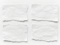 Four pieces of torn blank paper against white background isolated on white background Royalty Free Stock Photo