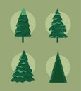 four pines trees Royalty Free Stock Photo