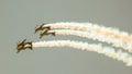 Four piston propeller aerobatic aicraft during display. Royalty Free Stock Photo