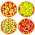 Four pizzas