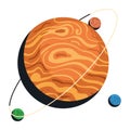 four planets space outer retro Royalty Free Stock Photo