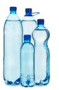 Four plastic bottles with water