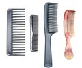 Four plastic combs