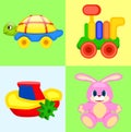 Four Playthings for Children Colorful Poster.