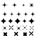 Four point star. Abstract shape. Stars of brilliance, radiance of cleanliness Royalty Free Stock Photo