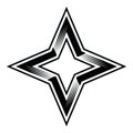 Four point star clipart vector