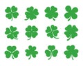 Four pointed and three pointed clover green vector For decoration in st.patrick's day Royalty Free Stock Photo