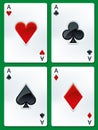 Four poker ace cards in shiny style