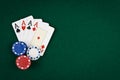 Four poker aces Royalty Free Stock Photo