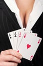 Four poker aces Royalty Free Stock Photo