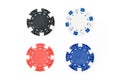 Four Poker Chips Royalty Free Stock Photo
