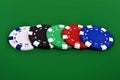 Four poker chips Royalty Free Stock Photo