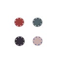 four poker chips isolated on white Royalty Free Stock Photo