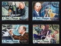 Four portraits of Sergei Prokofiev on postage stamps Royalty Free Stock Photo