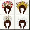 Four portraits of cute girl in four seasons Royalty Free Stock Photo