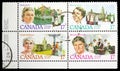 Four postage stamps printed in Canada shows Canadian Feminists serie, circa 1981