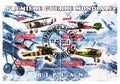 Four postage stamps printed in Congo shows Biplanes of First World War serie, circa 2013 Royalty Free Stock Photo