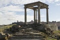 Four posts monument and Avila city. Royalty Free Stock Photo