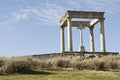 Four posts monument and its cross. Royalty Free Stock Photo