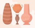 four pottery jars Royalty Free Stock Photo