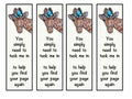 Printable Bookmarks, Giraffe and Blue Butterfly, Children