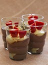 Tasty pudding with fresh strawberries Royalty Free Stock Photo
