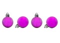 Four purple Christmas ball