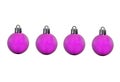 Four purple Christmas ball