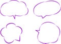 blue purple colorful pattern decorative dialogue clouds Royalty Free Stock Photo