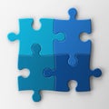 Four puzzle pieces with clipping path Royalty Free Stock Photo