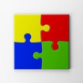 Four puzzle pieces with clipping path Royalty Free Stock Photo