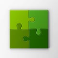 Four puzzle pieces with clipping path Royalty Free Stock Photo