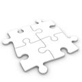 Four puzzle pieces with clipping path Royalty Free Stock Photo