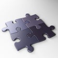 Four puzzle pieces with clipping path Royalty Free Stock Photo