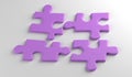 Four puzzles. busniess concept. render Royalty Free Stock Photo