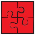 Four puzzles. Vector symbol