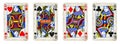 Four Queens Vintage Playing Cards Royalty Free Stock Photo