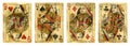 Four Queens Vintage Playing Cards Royalty Free Stock Photo