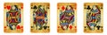 Four Queens Vintage Playing Cards - isolated