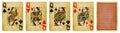 Four Queens Vintage Playing Cards - isolated Royalty Free Stock Photo